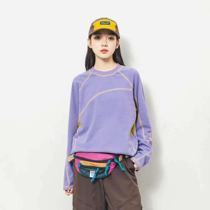 Cycling - ユニセックスアウトドアカラーブロック長袖 Tシャツストレッチベースレイヤーハイキングサイクリングトレッキングカジュアルスポーツトップ S 3XL