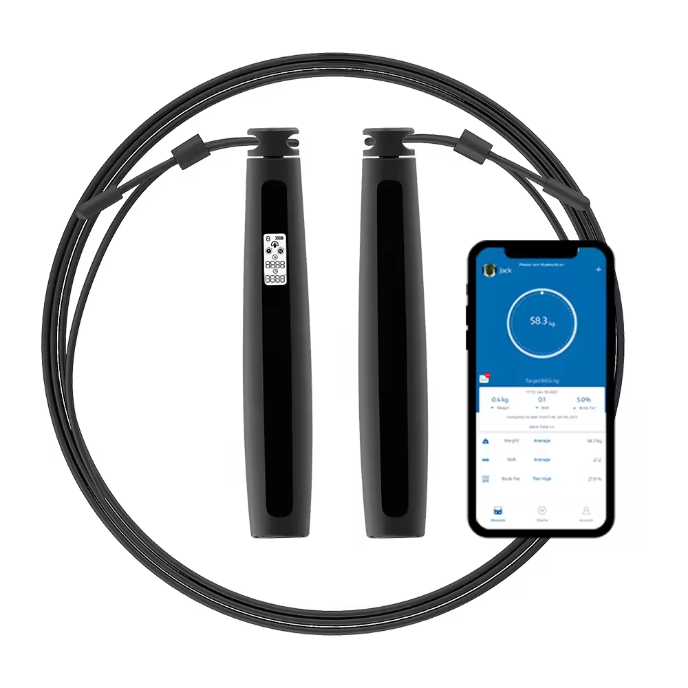 Smart Jump Rope Digital Counter - フィットネス用スマート縄跳び、カウンター付き縄跳び、女性、男性、大人、子供用、APPデータ分析