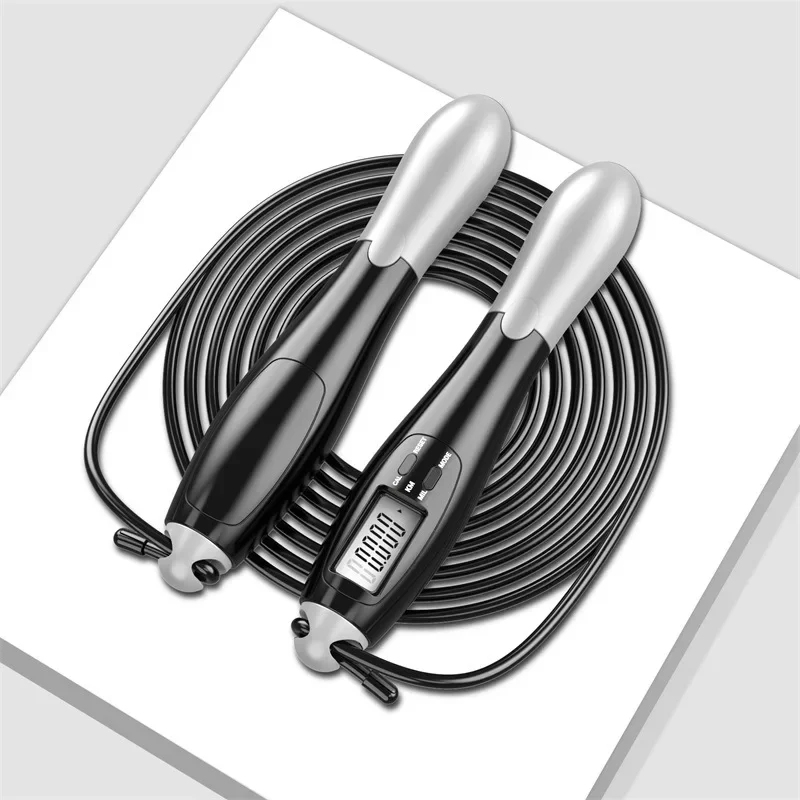 Smart Jump Rope Digital Counter - LCDデジタルジャンプロープ、スマートカウンター付き、調節可能なコードレス/コード式スキッピングロープ、ホームジム、カーディオ、ボクシング、クロスフィットトレーニング用