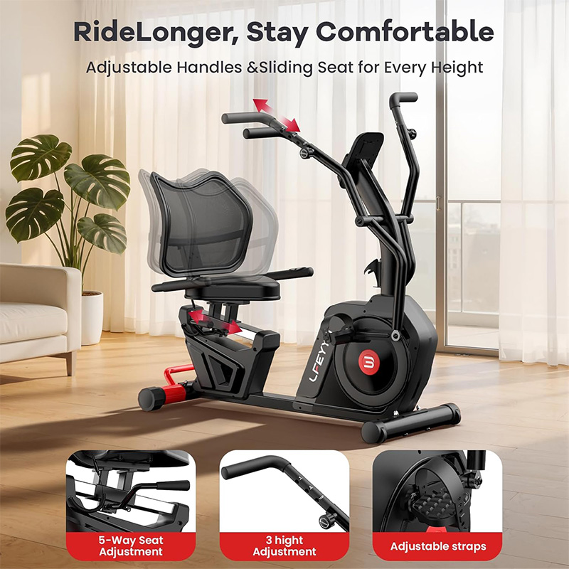 Pooboo 家庭用リカンベントエクササイズバイク。アームエ - Exercise Bike Magnetic Resistance のレビューと価格