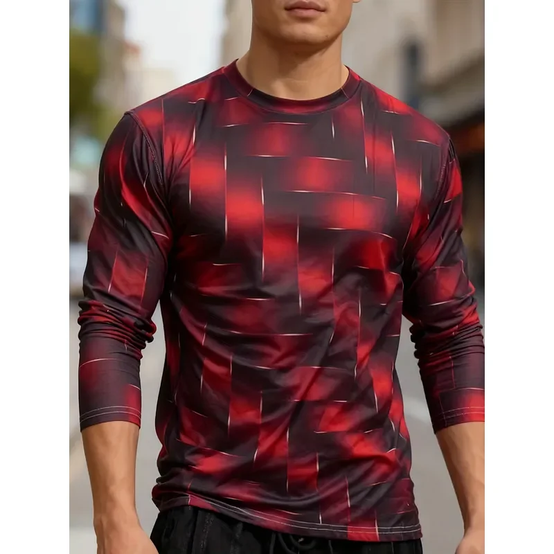 3Dプリントのカジュアルな長袖メンズTシャツ。2026年モデ - Hiking のレビューと価格